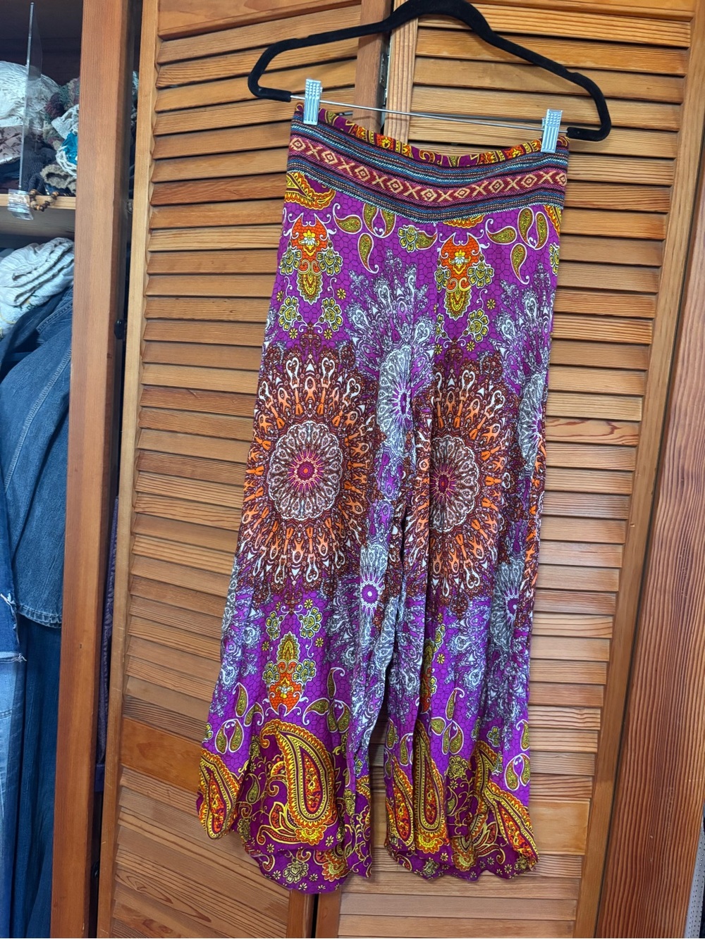 Bohemian Purple Paisley Pants